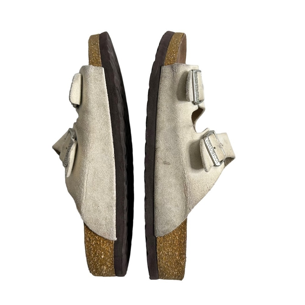 Birkenstock Arizona Suede Sandals Size 35 L 4 Narrow Soft Footbed Stone Gray - Picture 6 of 15